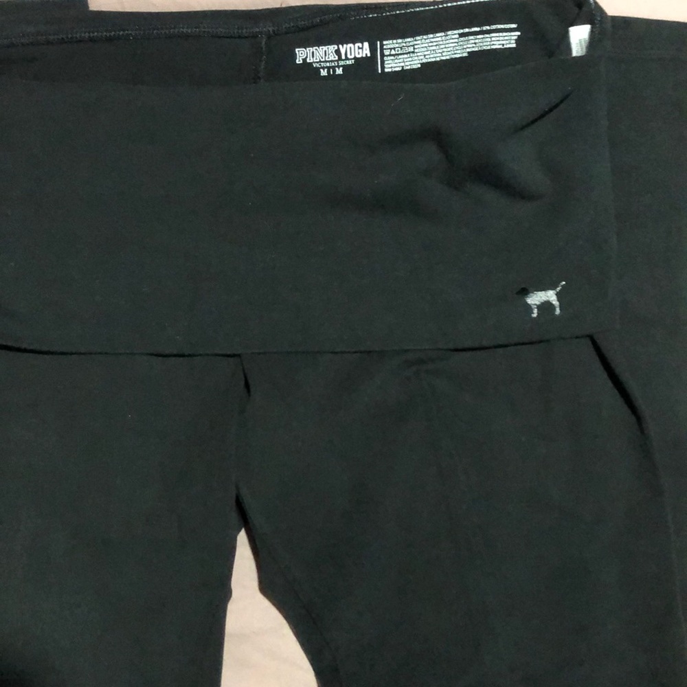 Pink black yoga leggings